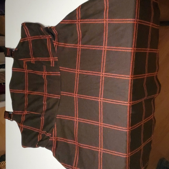 Brown and Orange Pinafore / Overall Dress w/ pockets - Picture 1 of 4